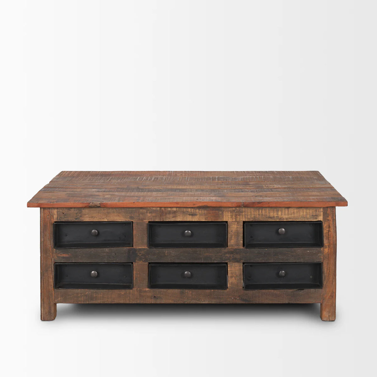 Wilton Coffee Table Black Metal | Brown Wood