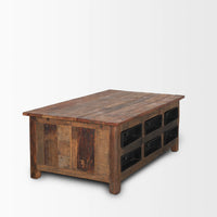 Wilton Coffee Table Black Metal | Brown Wood
