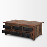 Wilton Coffee Table Black Metal | Brown Wood