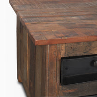 Wilton Coffee Table Black Metal | Brown Wood