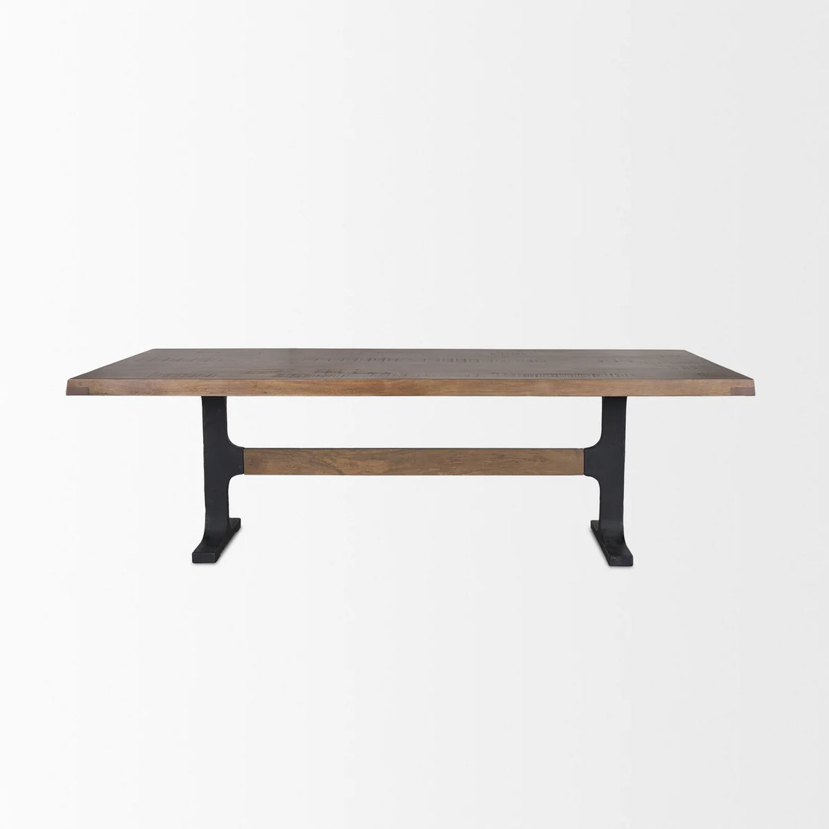 Araxi Dining Table Dark Brown Wood | Black Metal