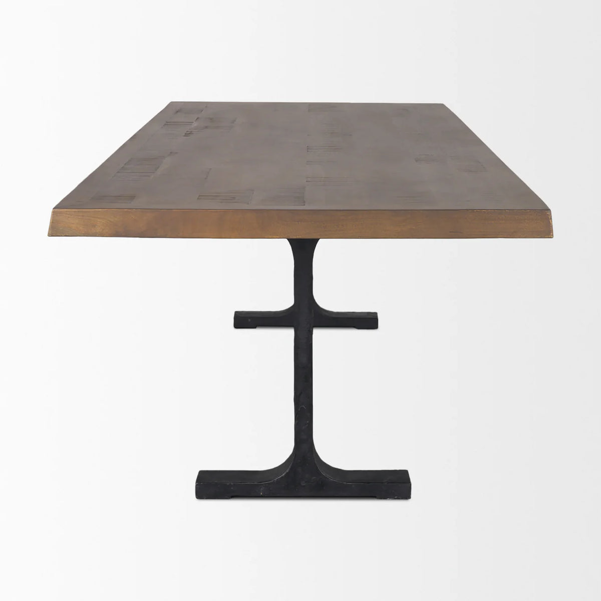 Araxi Dining Table Dark Brown Wood | Black Metal
