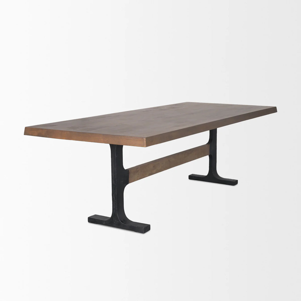 Araxi Dining Table Dark Brown Wood | Black Metal