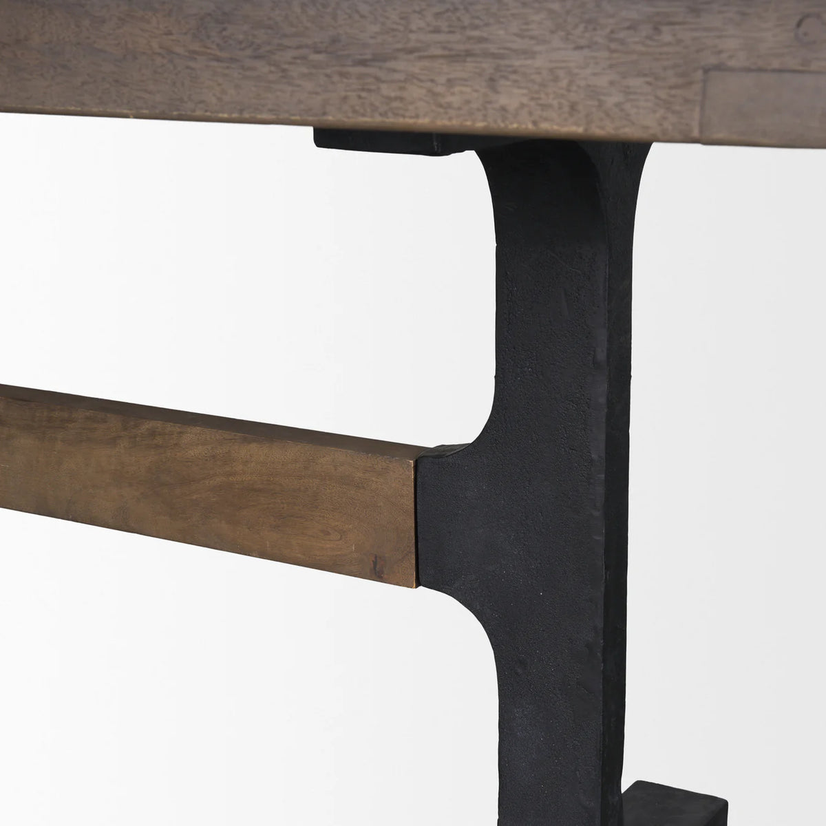 Araxi Dining Table Dark Brown Wood | Black Metal