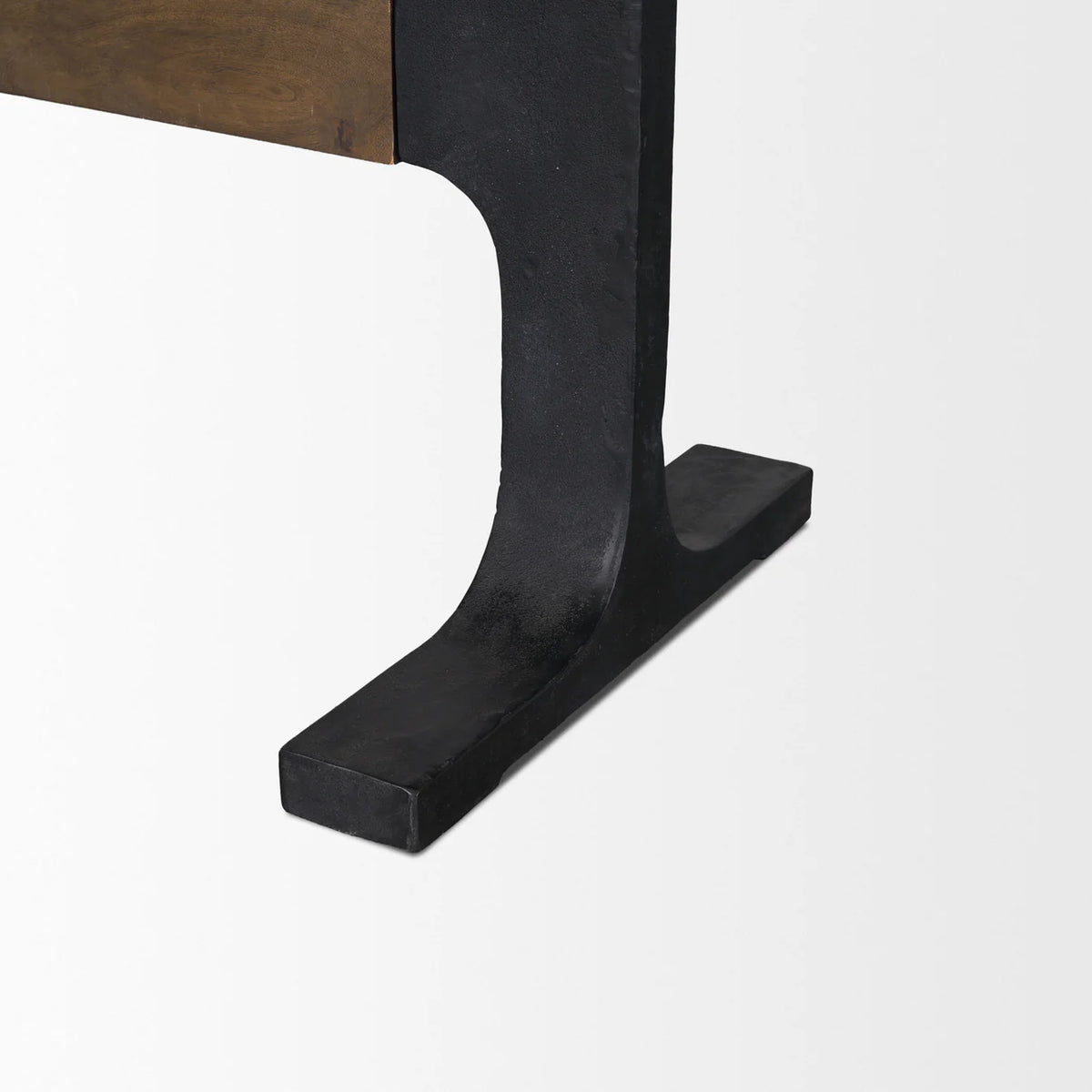 Araxi Dining Table Dark Brown Wood | Black Metal