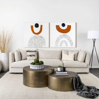 Eclipse Coffee Table Antique Brass Metal | Brown Wood