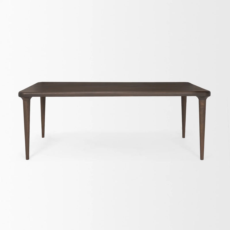 Suvan Dining Table Medium-Dark Brown Wood | 84"