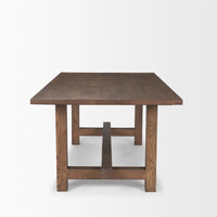 Suke Dining Table Medium Brown Wood | 84"