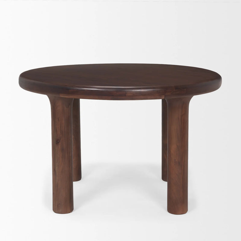 Soma Dining Table Red Brown Wood