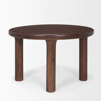 Soma Dining Table Red Brown Wood
