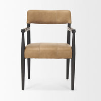 Toni Leather Dining Chair Dark Brown Wood | Leather