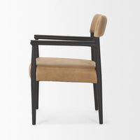 Toni Leather Dining Chair Dark Brown Wood | Leather