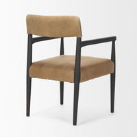 Toni Leather Dining Chair Dark Brown Wood | Leather