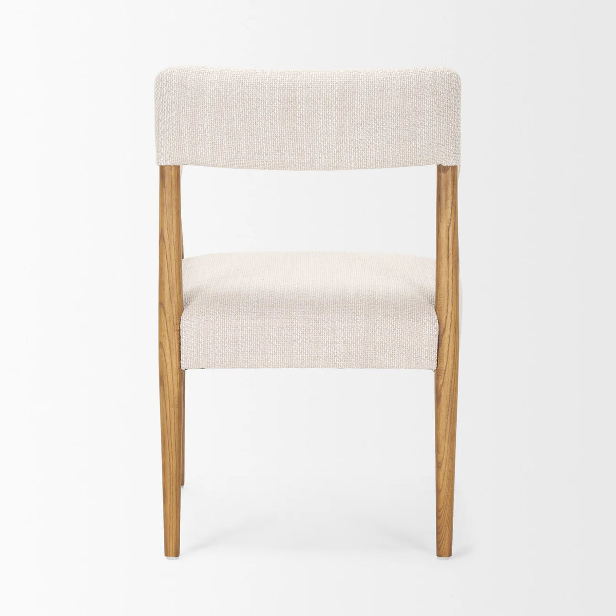 Toni Upholstered Dining Chair Light Brown Wood | Oatmeal Performance Fabric