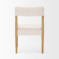 Toni Upholstered Dining Chair Light Brown Wood | Oatmeal Performance Fabric