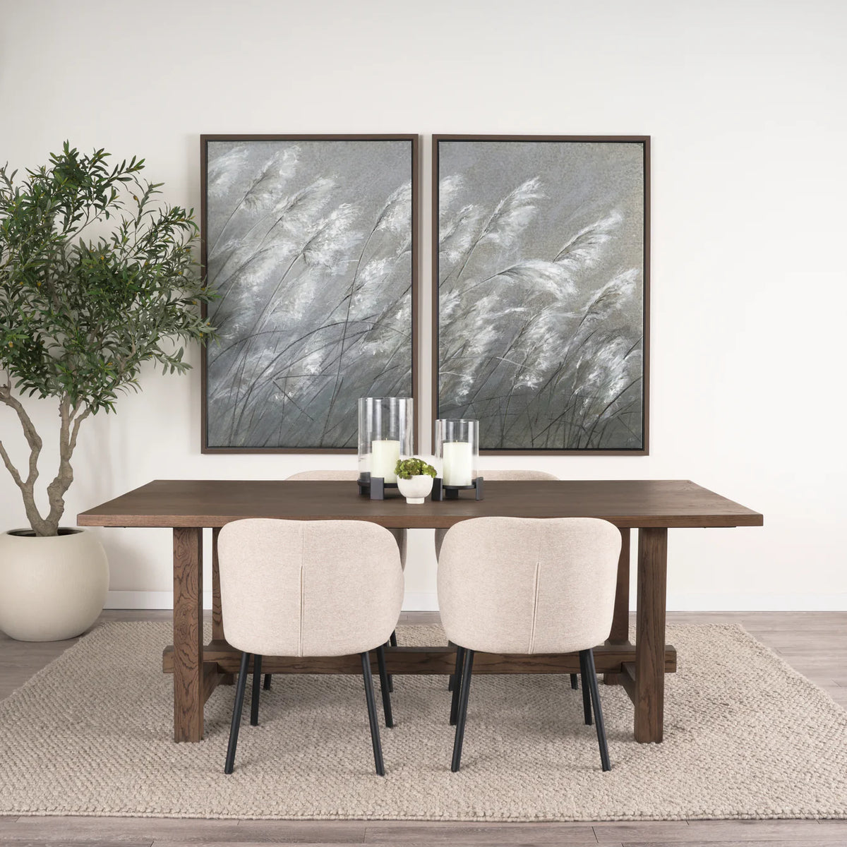 Suke Dining Table Medium Brown Wood | 84"