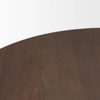 Swanson Round Dining Table Dark Brown Wood | Black Metal