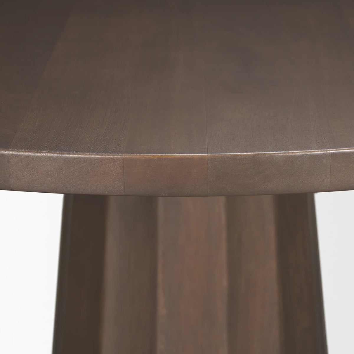 Swanson Round Dining Table Dark Brown Wood | Black Metal