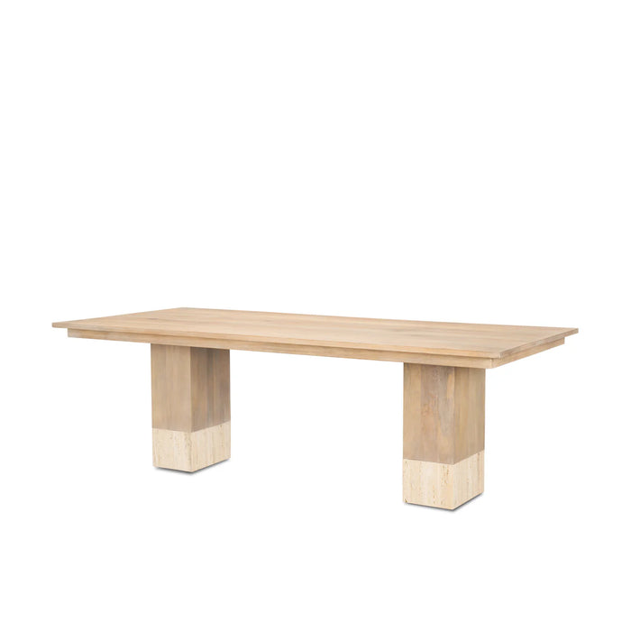 Shivon Dining Table Mango Wood | Travertine | 94"