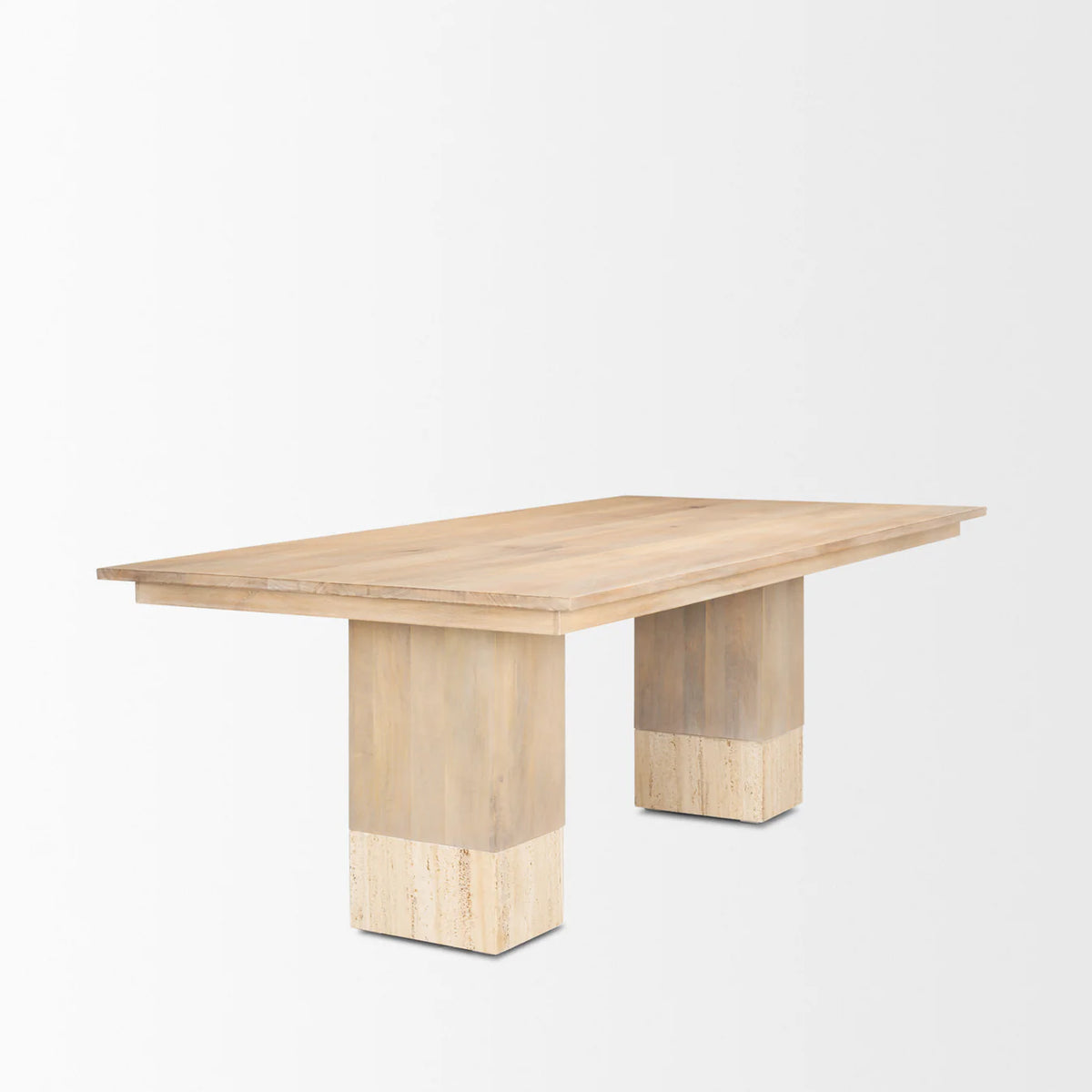 Shivon Dining Table Mango Wood | Travertine | 94"