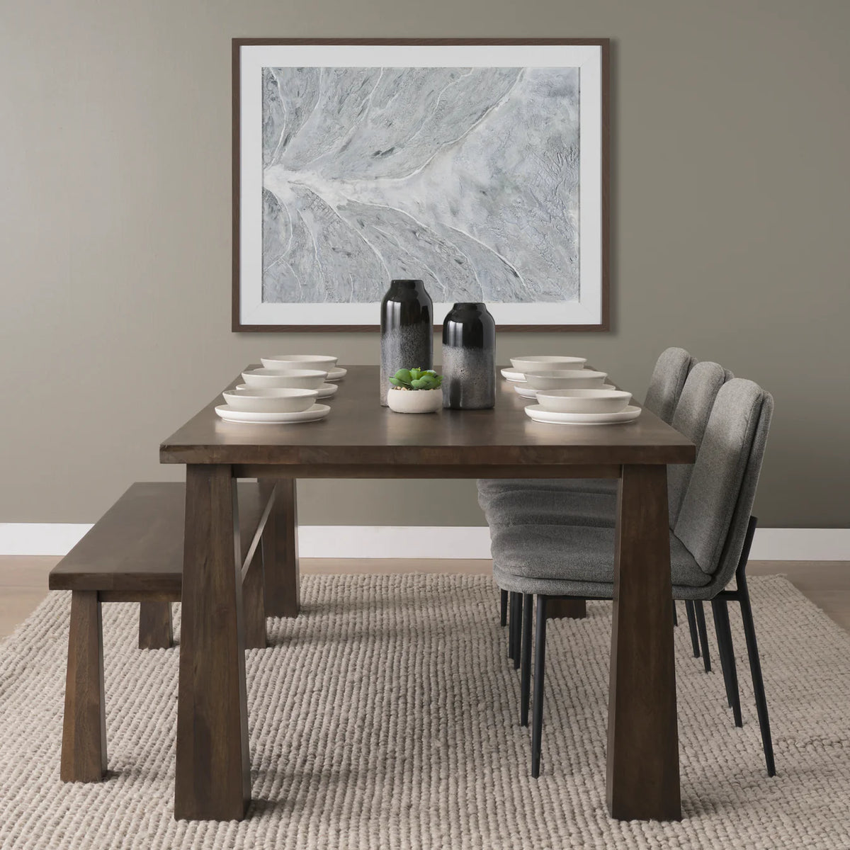 Wolcott Dining Table Dark Brown | Wood | 84"