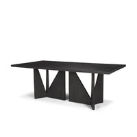 Tarro Rectangle Dining Table Black Wood | Rectangle