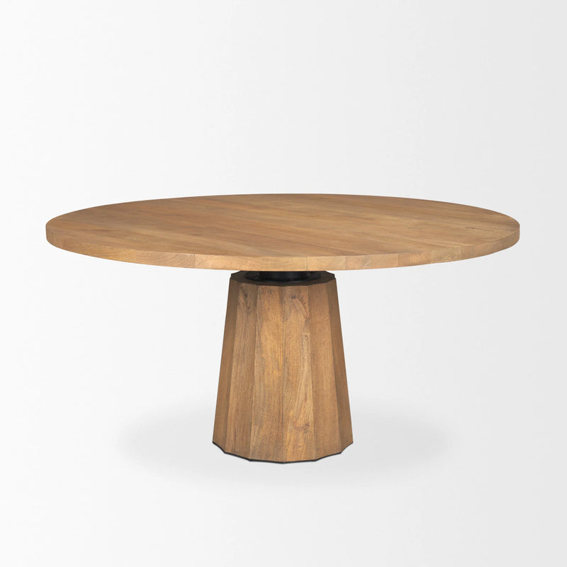 Swanson Round Dining Table Light Brown Wood