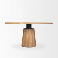 Swanson Round Dining Table Light Brown Wood