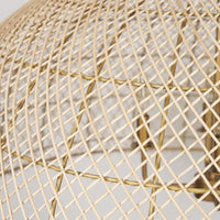 Thad Chandelier Rattan | Gold Metal | Dome Shade