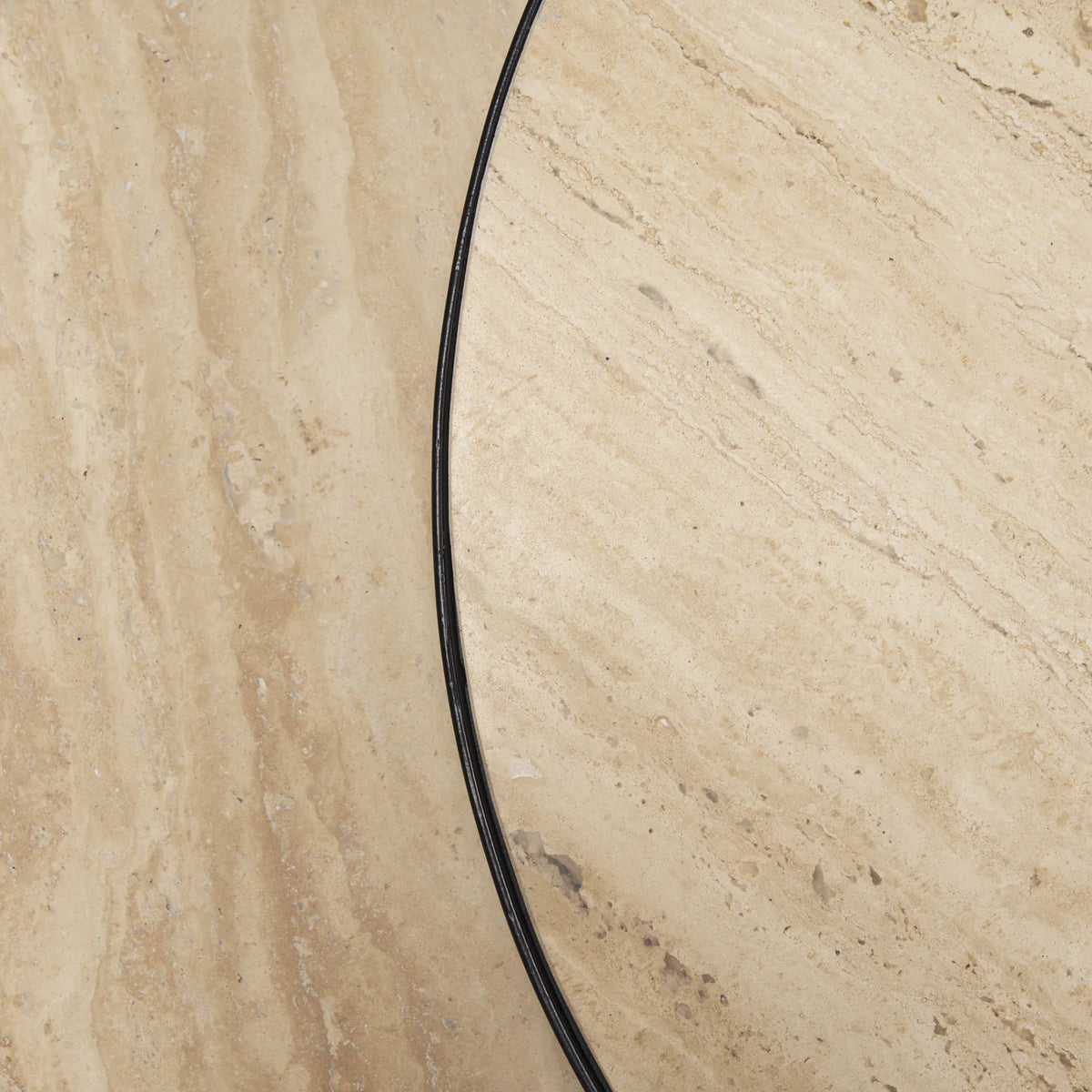 Wade Coffee Table Travertine | Black Metal