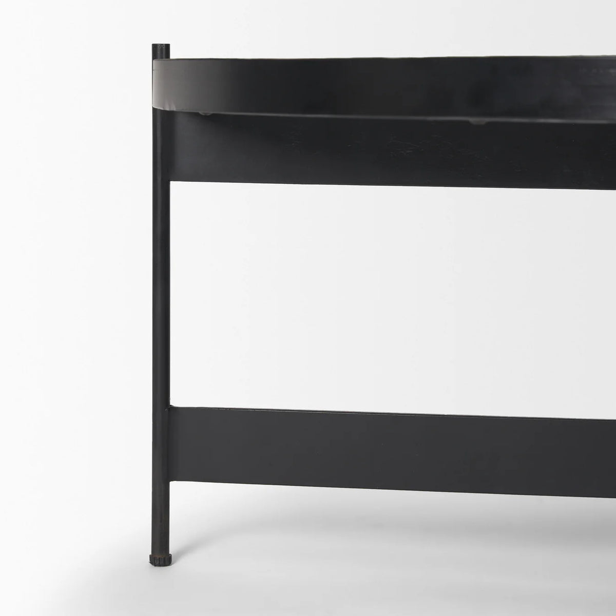 Wade Coffee Table Travertine | Black Metal