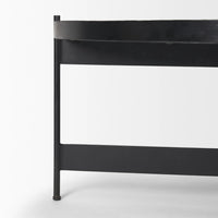 Wade Coffee Table Travertine | Black Metal