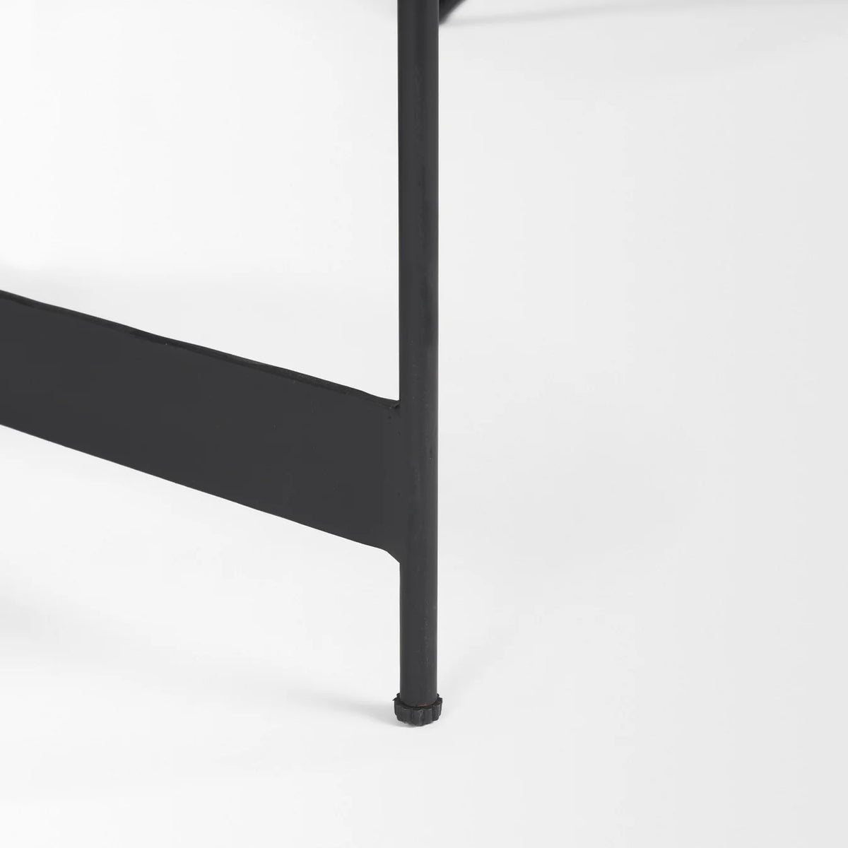 Wade Coffee Table Travertine | Black Metal