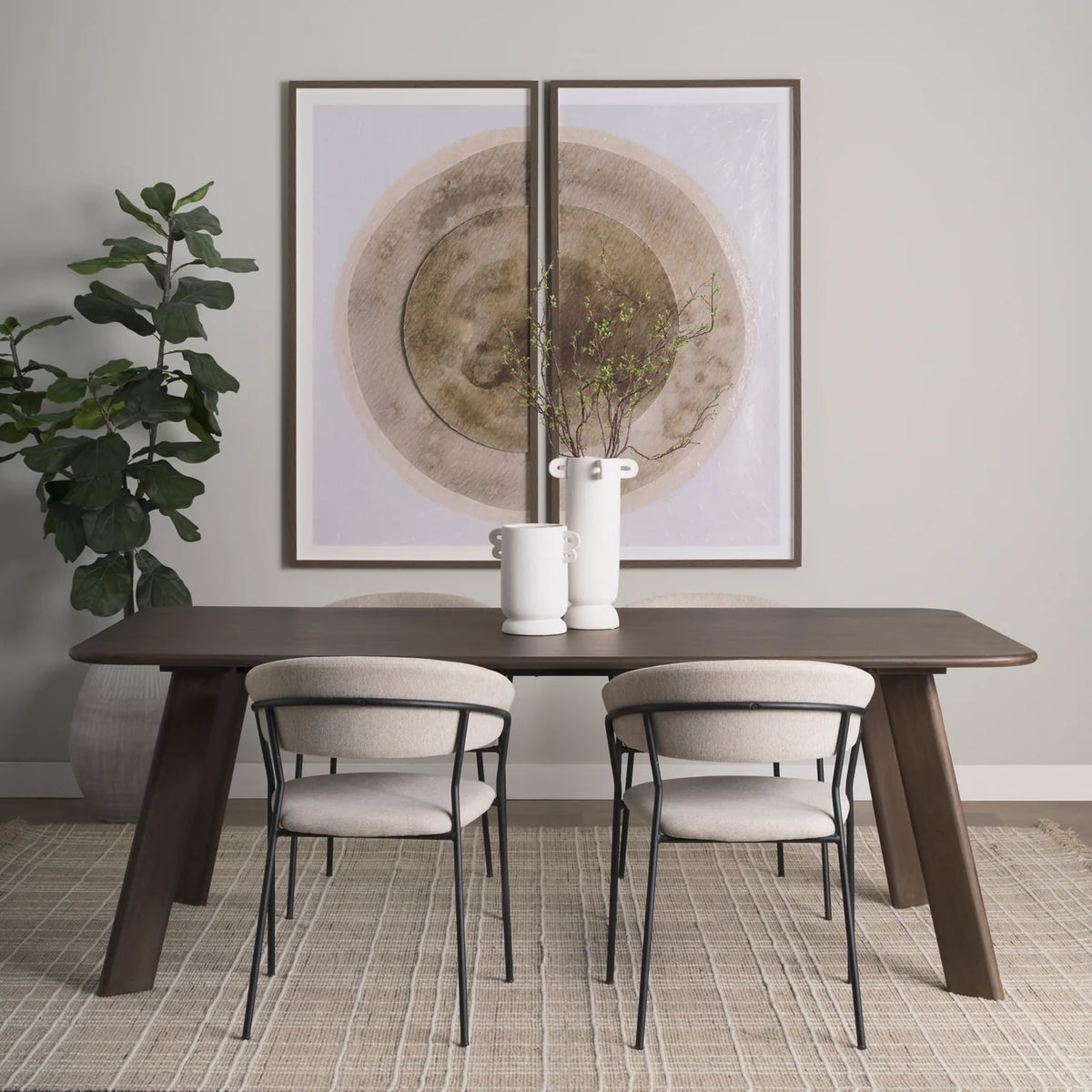 Welborn Dining Table Medium Dark Brown | 72" | Wood