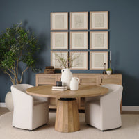 Swanson Round Dining Table Light Brown Wood