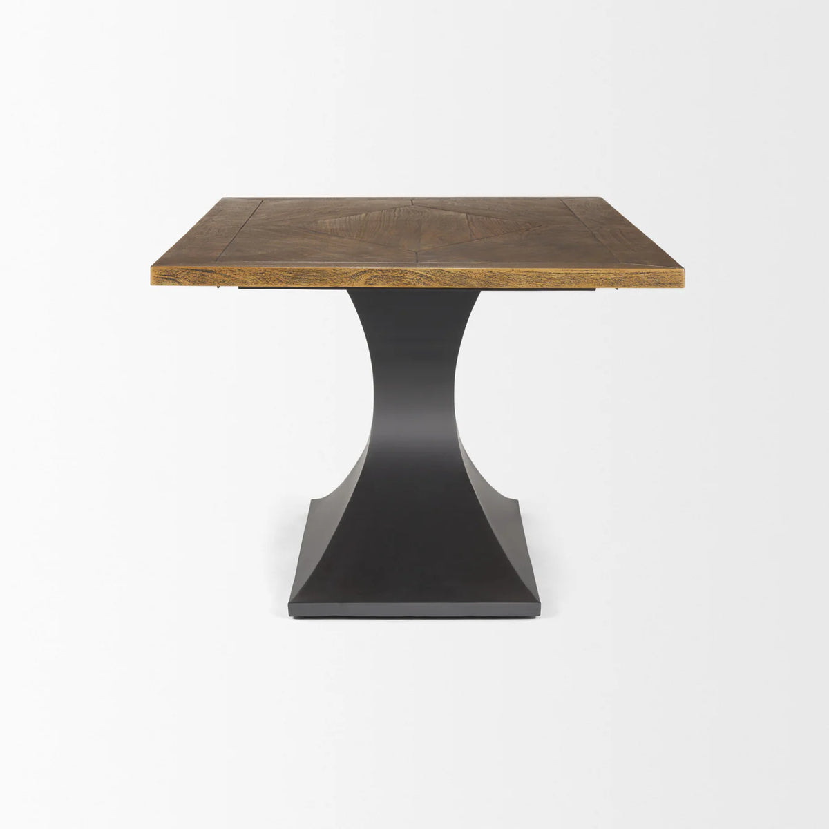 Maxton Dining Table Dark Brown Wood | Dark Gunmetal