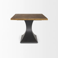 Maxton Dining Table Dark Brown Wood | Dark Gunmetal