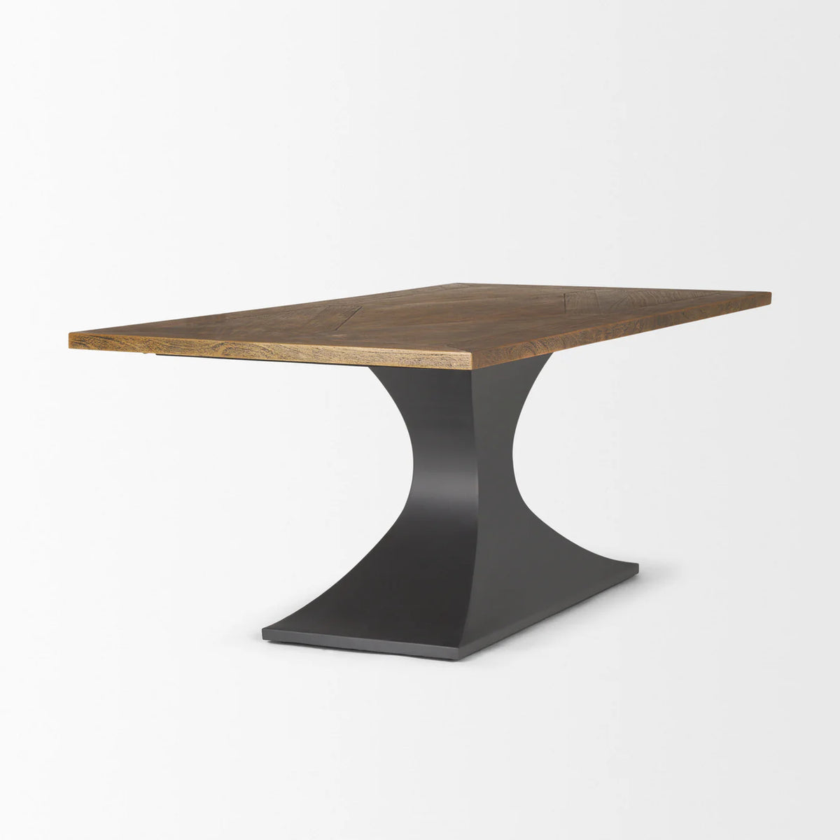 Maxton Dining Table Dark Brown Wood | Dark Gunmetal
