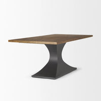 Maxton Dining Table Dark Brown Wood | Dark Gunmetal