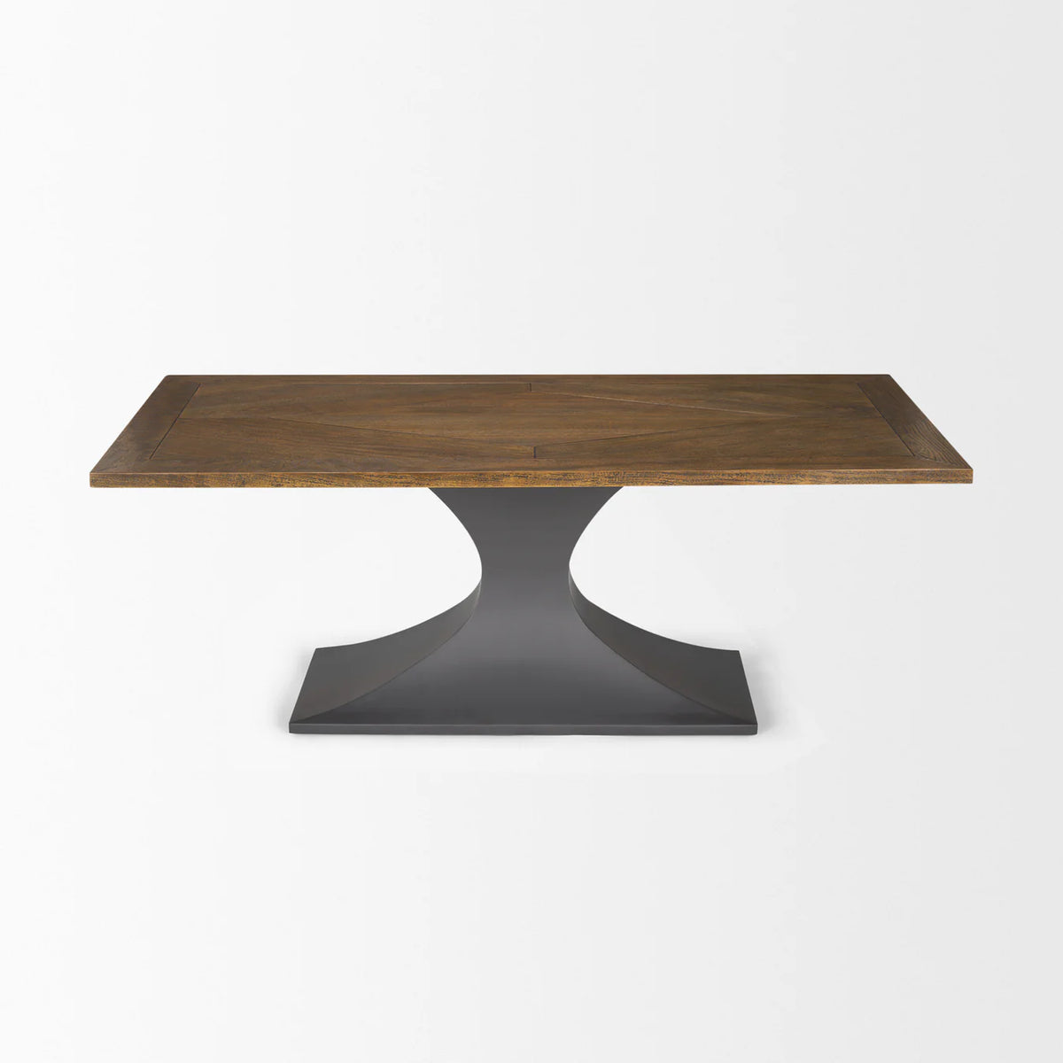 Maxton Dining Table Dark Brown Wood | Dark Gunmetal
