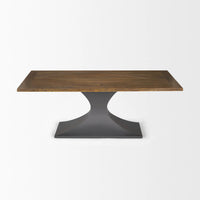 Maxton Dining Table Dark Brown Wood | Dark Gunmetal