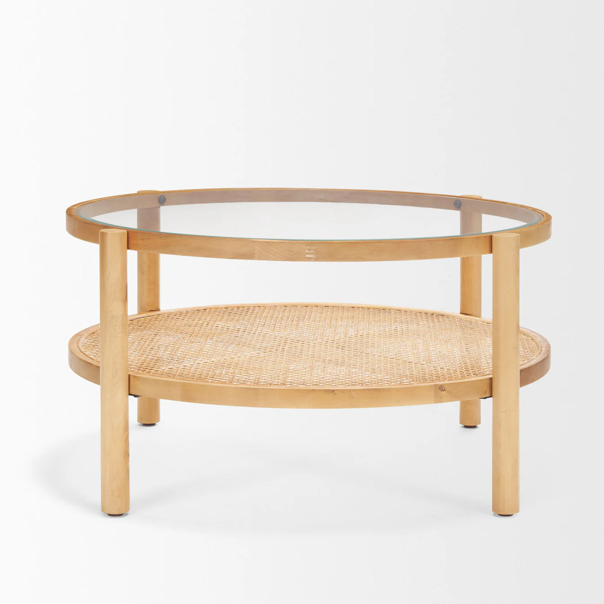 Weslyn Coffee Table Cane | Wood | Glass