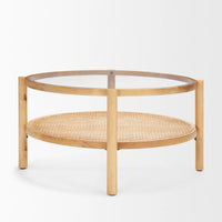 Weslyn Coffee Table Cane | Wood | Glass