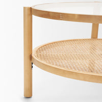 Weslyn Coffee Table Cane | Wood | Glass