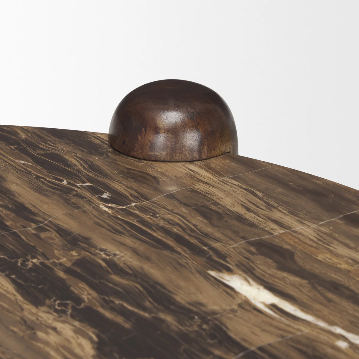 Jovia Coffee Table Dark Brown Wood | Cappuccino Marble
