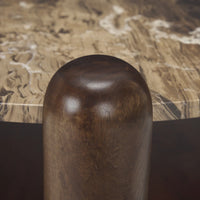 Jovia Coffee Table Dark Brown Wood | Cappuccino Marble