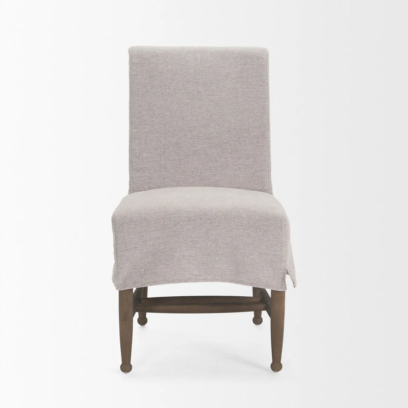 Whitley Dining Chair Grey Performance Fabric | Dark Brown Wood