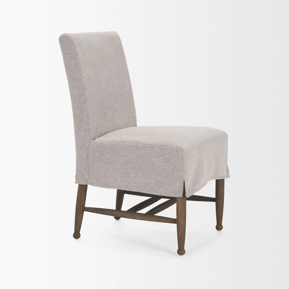 Whitley Dining Chair Grey Performance Fabric | Dark Brown Wood