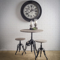 Emslie Dining Table Gray Wood | Black Metal