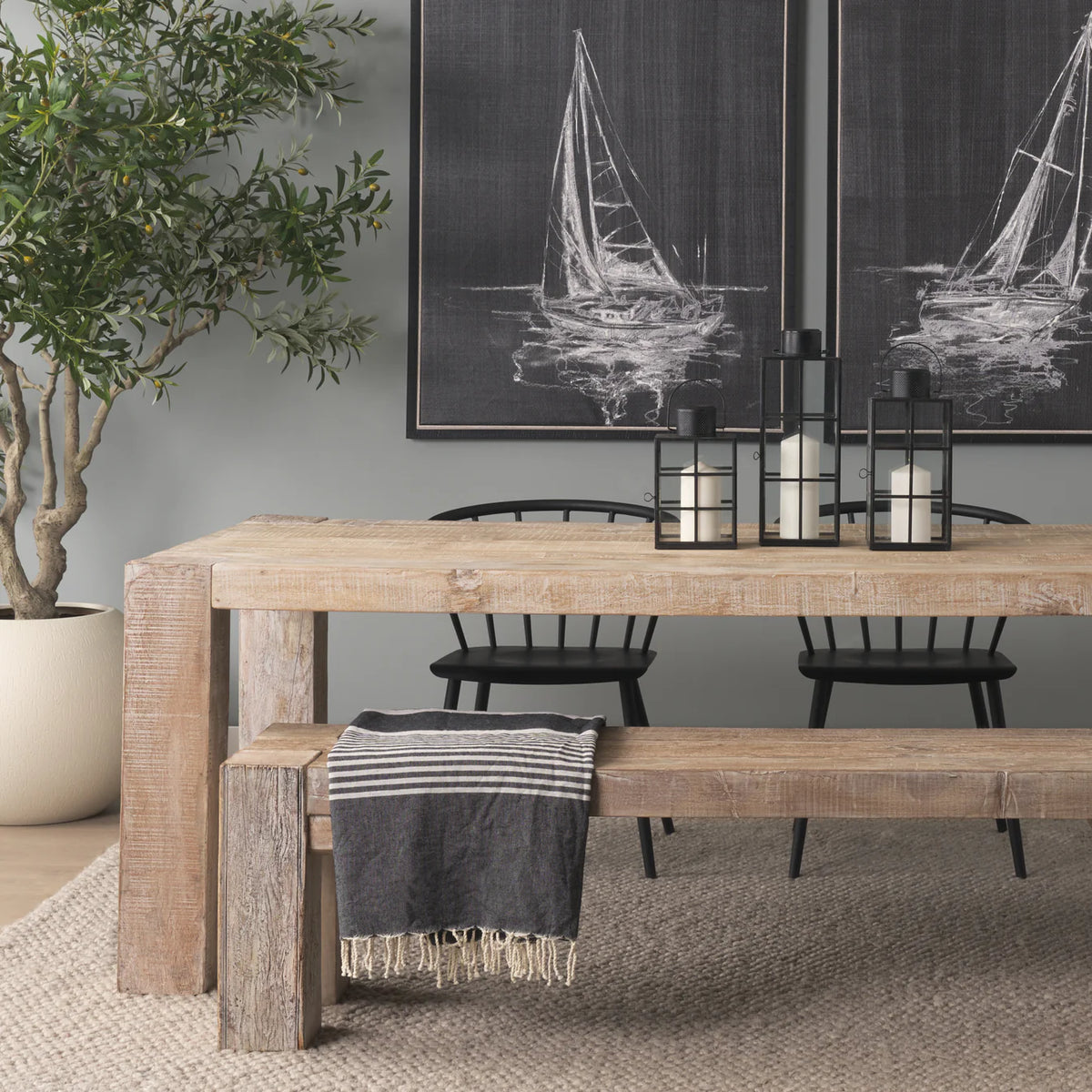 McArthur Dining Table White Wash | 84"